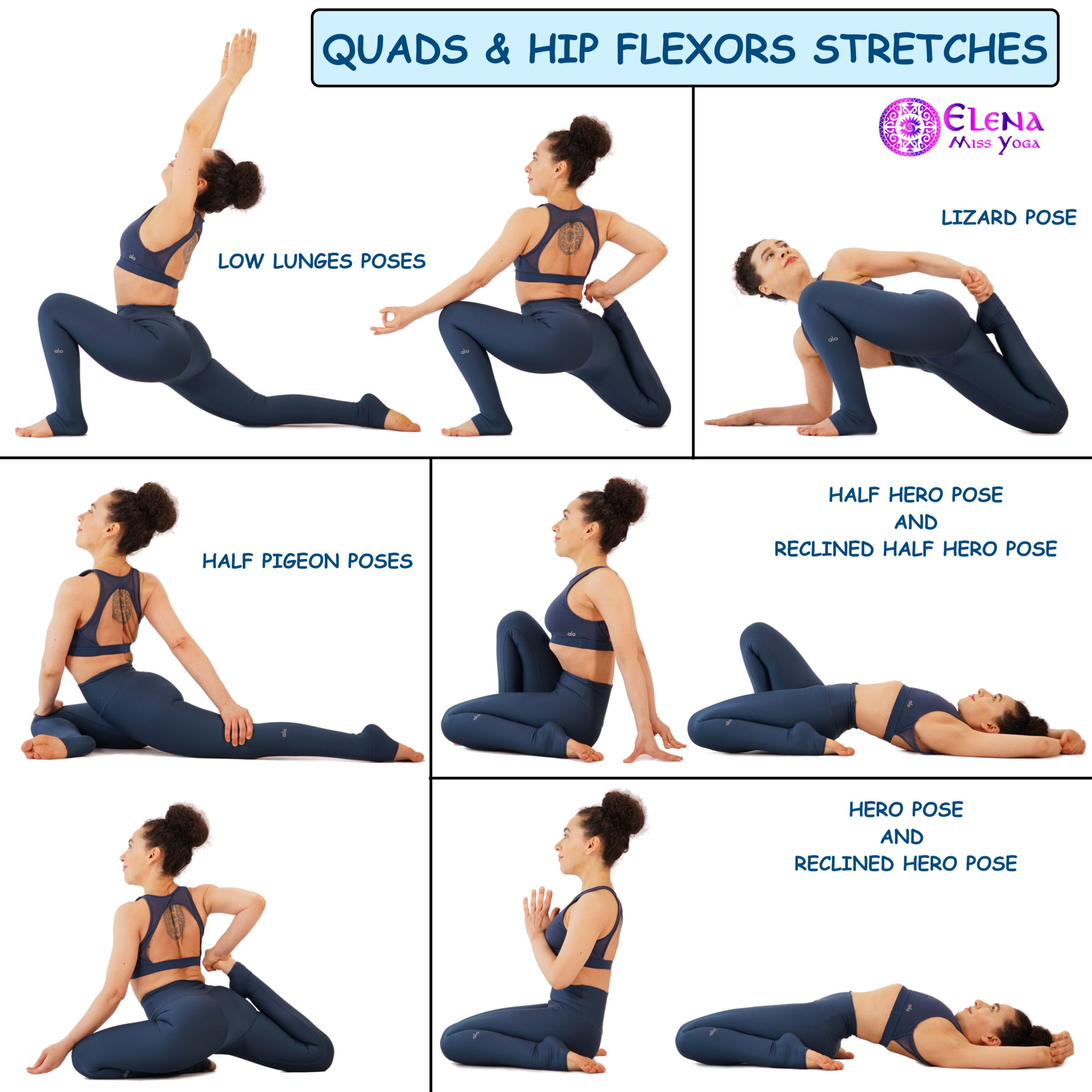 Quads And Hip Flexors Stretches Elena Miss Yoga